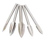 Saipor 5pcs HSS Wood Carving and Engraving Drill Bit Set 1/8"(3mm) Shank for Rotary Tools for DIY Wood Carving Root Carving