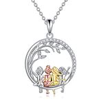 VONALA 4 Sisters Necklace 925 Sterling Silver Tree of Life Friendship Jewellery Birthday Gifts for Women