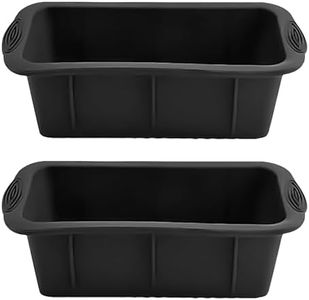 YXHZVON 2 Piezas Moldes Silicona, Molde Rectangular de Silicona para Bizcocho, Antiadherentes Moldes Silicona para Hornear Pan, Pasteles, Tostadas (Negro)