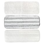 Casabella Infuse Pack of 3 Assorted Reusable Spray Mop Pad Refills, White/Gray