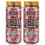 YOGAFY - Detox Spa Bath Salt - 500 GM || HOME SPA || Himalayan Pink Salt, Pure Epsom Salt with Natural Herbs | Mint, Rose, Lavender - Exfoliate, Relaxation and Soothes Skin | Pet Jar Pack of 2 |