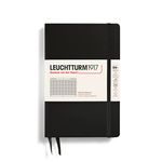 LEUCHTTURM1917 368517 Notebook Paperback (B6+), Hardcover, 219 Numbered Pages, Black, Squared