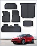 TAPTES Floor Mats Full Set for Tesla Model Y Accessories 2024 2023 2022 2021, XPE All Weather for Model Y Floor Mats 2021-2024 Front Rear Trunk Cargo Liner Mat,Waterproof Interior Accessories 5 Seater