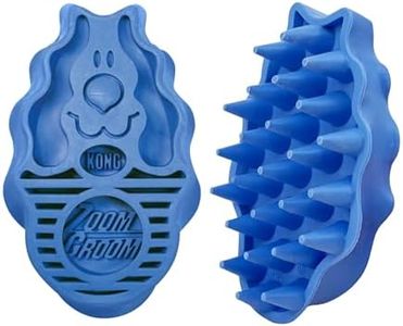 KONG - ZoomGroom - Dog Brush for Grooming and Shampooing - For Large Dogs (Blue)