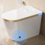 BONSAM Intelligent Smart Toilet with Auto Open/Close Lid, Automatic Tankless Toilet with Bidet Built in, One Piece Toilet with Foot Sensor Operation for Modern Bathrooms
