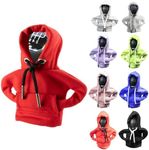 PSLER Stylish Cute Hoodie Car Gear Shift Cover Shifter Knob Cover gear shift hoodie Heat Insulation Winter Warm CVC Interior Car Accessories for Men Women Red