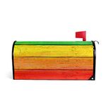 My Daily Magnetic Mailbox Cover Rainbow Wooden Background Decorative MailWraps Colorful Mailbox Post Box Cover Oversized 25.4X 20.78 inch