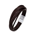 ChainsPro Mens Bracelets Leather Brown Wristbands for Men Waterproof Bracelets Boyfriend Husband Dad Son Christmas New Year Birthday Bracelet Gift