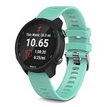 Fleshy Leaf Band Compatible Garmin Forerunner 245,20mm Soft Silicone Replacement Watch Strap,Compatible with Garmin Vivoactive 3/Venu Sq/Vivomove HR/Forerunner 245/245 Music/Forerunner 645/645 Music Vivoactive 3 Music (Mint)