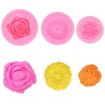 3 Pack Flower Silicone Molds, Food-Grade Floral Soap-Making Molds for Baking, Crafting, Soap Making, Candle Making, Handmade Soap, Candles, Epoxy Resin Jewelry Maing Supplies