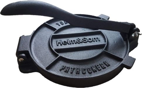 Helm & Som 8-Inch Cast Iron Tortilla Press – Heavy Duty Kitchen Tool