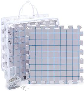 Juvale Extra Thick Blocking Mats for Knitting & Crochet 9 Pack with 200 T Pins and Storage Bag (12.5 in)