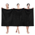 American Soft Linen Jumbo Large Bath Towels, 100% Turkish Cotton Bath Sheet 35 in 70 in, Bath Towel Sheets for Bathroom, Bath Sheet Towels, Black Bath Sheet