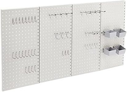 Amazon Basics Rectangulaire Kit pour panneaux perforés en métal 48 pièces, Gris