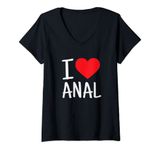 Womens I Love Anal Funny Butt Sex V-Neck T-Shirt