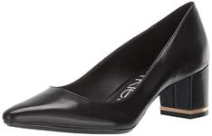 Calvin Klein Women's Nita Pump, Black Leather, 5 UK