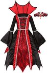 Gomukot Direct Girls Vampire Costume for Halloween Party Dress Up (10-12 Years)