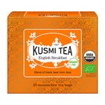KUSMI TEA, English Breakfast - Organic English Breakfast Black Tea - Made with Ceylon & Assam Black Teas, 20 bags (40g)