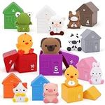 wakeInsa ‎Montessori Toys for 1-3 Years Old Boys & Girls,Farm Animals Toys,Counting Sorting Matching Game,Preschool Learning Activities,Toddler Learning Toys,Christmas & Birthday Gift for Kids