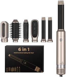 Air Styler Seche Cheveux 6 en 1, Brosse Soufflante Appareils et 0utils de Coiffure, Brosse de Sèche - Cheveux Multifonction,Pour Cheveux Bouclés et Lissés,Température Vitesse du vent Réglable