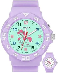 TENOCK Kids Analog Watch for Boys Girls Dinosaur Unicorn Watch with Night Light Waterproof Military Time Teaching Soft Band Watches for Ages 4-10 Great Birthday Gift