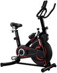 Genki Spin Bike Aerobic Exercise Bike Equipment Adjustable Resistance Training Home Gym Fitness Machine Black&Red