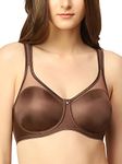 Triumph International Women's Non Padded | Wired | 151I265 Minimizer 36C Chocolate Brown Polyamide Full Coverage Bra | Pack of 1