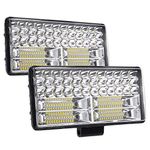 HUSUKU Led Work Light for Truck, 9 inch, 12-80V 84LED 32,000lm 250W Spot & Flood Combo Off Road Light Bar Waterproof Led Driving Light for Tractor Pickup Cabin Boat Car Jeep SUV ATV RV (Pair)