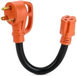 BlueStars 30 Amp to 15 Amp NEMA TT-30P to 5-15R Power Adapter Cord, 30 Amp to 110 Volt RV Adapter Cord 12 Gauge Wire 12 Inch for RV Camper Caravan Van Trailer, UL Listed