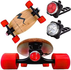 Eggboards Mini Longboard with LED Lights Accessories - Bamboo Small Longboard with LED Underglow Light Front and Tail. Great for Adults and Kids to Skate Anywhere and