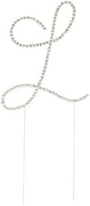 Unik Occasions Simply Elegant Crystal Rhinestone Letter-L Wedding Cake Topper, Silver