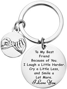 Best Friend Keychain Gifts for Women Friendship Gift Keychains for Best Friends Girls Christmas Birthday Gifts to My Best Friend Keyring for BFF Bestie Close Friends