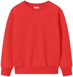 Style Lockers® Sudadera de forro polar para niños y niños de vuelta a clases, cuello redondo, talla superior de 5 a 13 años, rosso, 13 años