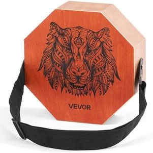 VEVOR Unique Cajon Box Drum, with Internal Guitar Strings, Portable Wooden Percussion Box, Birch Wood Drum Musical Instrument with Adjustable Strap, for Beginners & Professionals, 295 x 295 x 100 mm