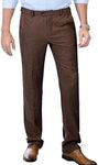 Men's Tweed Pants Herringbone Thick Wool Pleated Front Dress Suit Vintage Trousers (Brown, 29W x 30L)