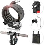 BANGTING Bike Lock, E Scooter Lock, 120cm/12mm Bike Locks High Security, Bike Lock with 2 Key for Electric Scooter/Cycle/Motorbike/Kids Bike/Kids Scooter