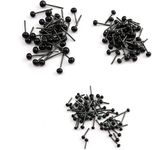 NX Garden Glass Eye 150PCS 2/3/4mm Black Beans Needle Type Glass Eyes Balls for Puppet Doll Craft