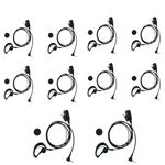 BVMAG G Shape Headset with PTT Mic Compatible with Motorola Talkabout MR350R MH230R T260 T600 T200TP T260TP T460 Two Way Radio 10Pack