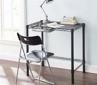 DormCo Suprima Heavy Duty Carbon Steel Desk - Compact Size - Gunmetal Gray