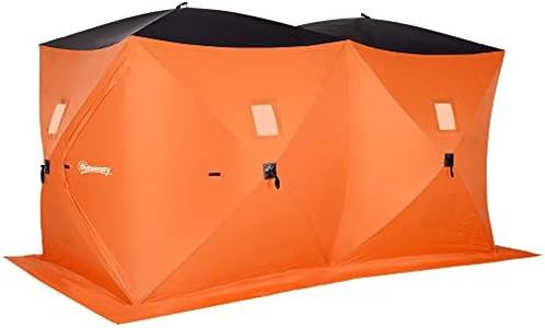 Outsunny 8-Person Pop-up Ice Fishing Shelter, Portable Ice Fishing Tent with Ventilation Windows and Carrying Bag, for Low-Temp -22℉