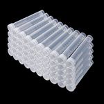 50Pcs 10ml Transparent Lab Plastic Frost Test Tubes Vial Seal Cap, Graduated Marks Centrifuge Tubes Skirted Conical Bottom for Laboratory School Educational