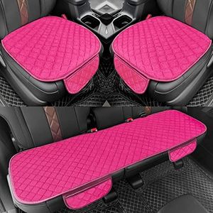 surpassme Car Seat Covers Universal Seat Covers for Car Accessories with Storage Pockets, Car Front Seat Covers and Rear Bench Coverfor Automotive, SUV, Truck, and Van(Pink)