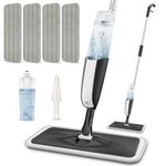 MANGOTIME Microfiber Spray Mops for Floors Cleaning Wet Dry Dust Wood Floor Mop with Refillable Bottle & 4pcs Reusable Washable Pads for Home Commercial HardWood Laminate Wood Vinyl Tile Ceramic