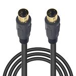 Poyiccot S-Video Cable 9.8ft，Mini DIN 4 Pin S-Video Cable Male to Male Gold Plated 4 Pin S-Video Connector Support Video Transfer for TV, S-VHS, VCRs, DVD, Camcorders, Video Cards, 28AWG