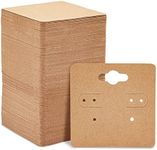 Juvale 200 Bulk Pack Kraft Paper Earring Cards for Selling Jewelry, Necklaces, Studs, and Pre-Cut Holes, Perfect for Small Business, Retail, and Boutique Display (2x2 in)