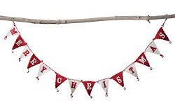 Creative Co-op Garland, Wool Felt, Red