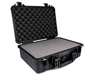 PELI 1500 Watertight Protective Case, IP67 Rated, 40L Capacity, Made in Germany, With Customisable Foam Inlay, Black