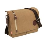 Storite Canvas Sling Cross Body Bag with 4 Zipper Pockets for Men & Women | Travel Office Business Messenger Shoulder Satchel Bag (Brown, 33 x 6.5 x 27cm)