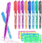 DUTIFUL Erasable Pens Rub Out Pens Eraser Pen Erasable Gel Pens Erasable Pen with Painting Template 0.5mm Tip Rub Out Pens Erasable Ballpoint Pen for Kids Adults School Office Stationery Supplies