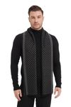 EP Mode Men's Winter Scarf, Cashmere Feel, Super Soft & Warm (Black Grey)